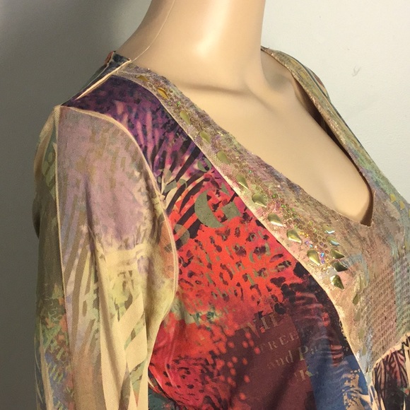 CM by AMOUR Multicolor stretchy sequin top… - Picture 4 of 5